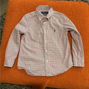 Ralph Lauren Red and Blue Casual Button Down Shirt